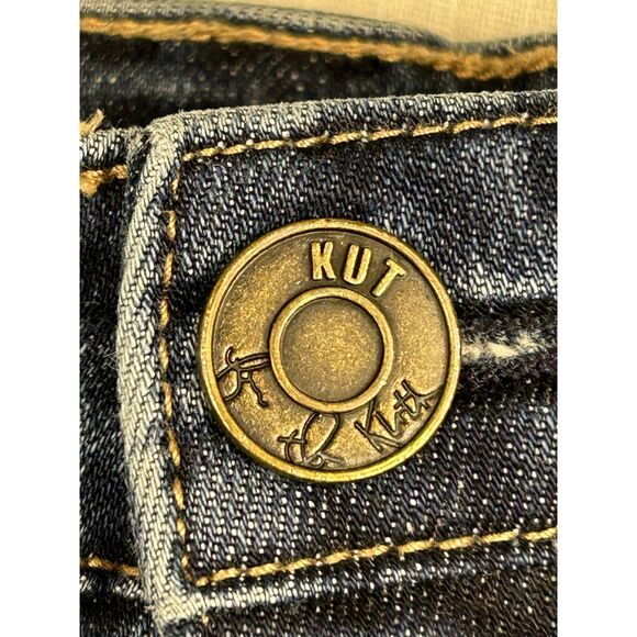 Kut Jeans Wm's Denim Jeans Sz 20W, 5 Pkt Katy, Boyfriend, Dk Blue, Distressed - Picture 8 of 9
